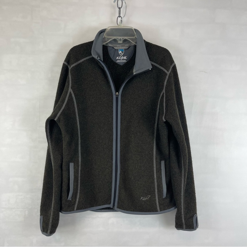 Kuhl Alpaca Fleece Jacket Men’s Medium Brown Gray Full Zip Outdoor Hiking M‎